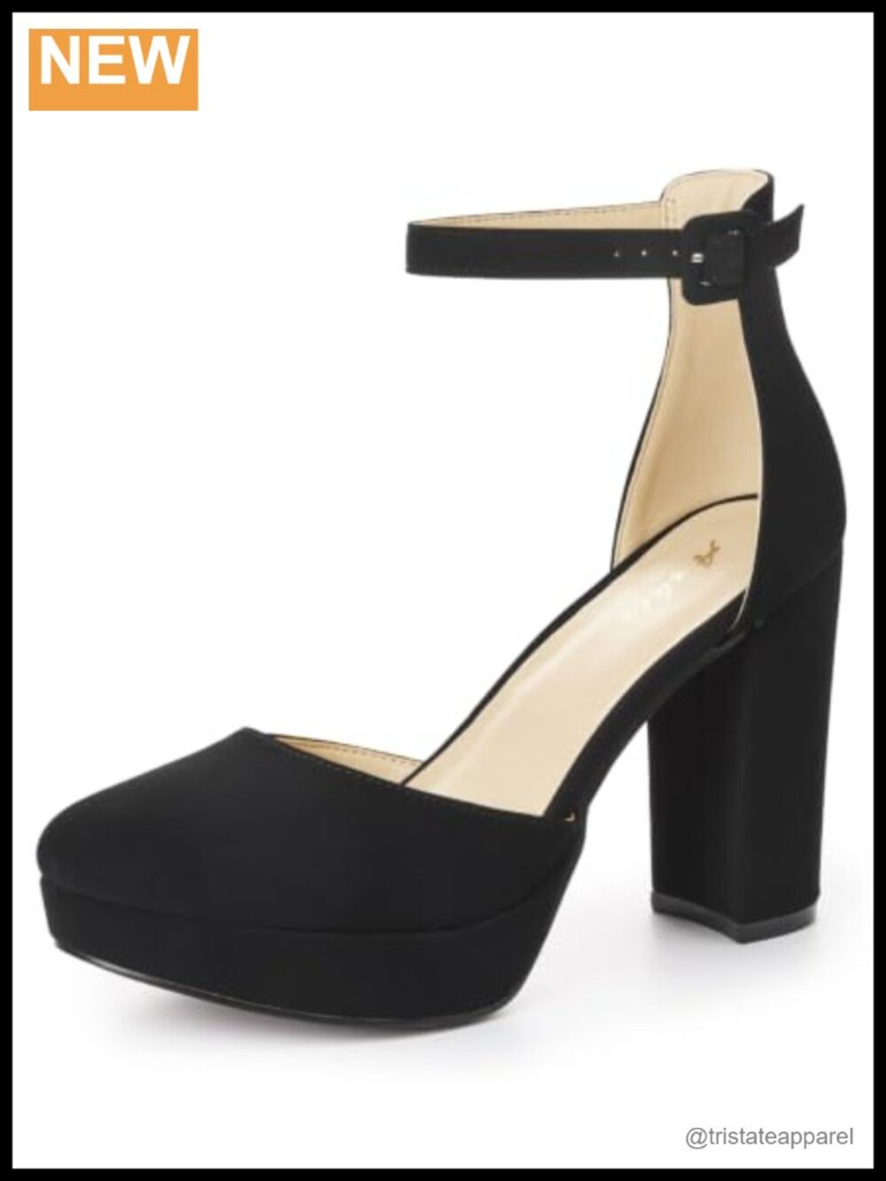 Ankis Women's Platform Closed Toe Heels 4 Inch Chunky Pumps